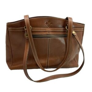 Patricia‎ Nash Heritage Collection Brown Leather Poppy Tote Bag Shoulder Handbag
